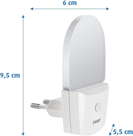 REER NightGuide lampka nocna LED do gniazdka z włącznikiem 6 x 9,5 cm
