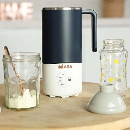 BEABA milk prep EKSPRES do mlecznych napojów, biało-szary ekspres do mleka dla dzieci 0+