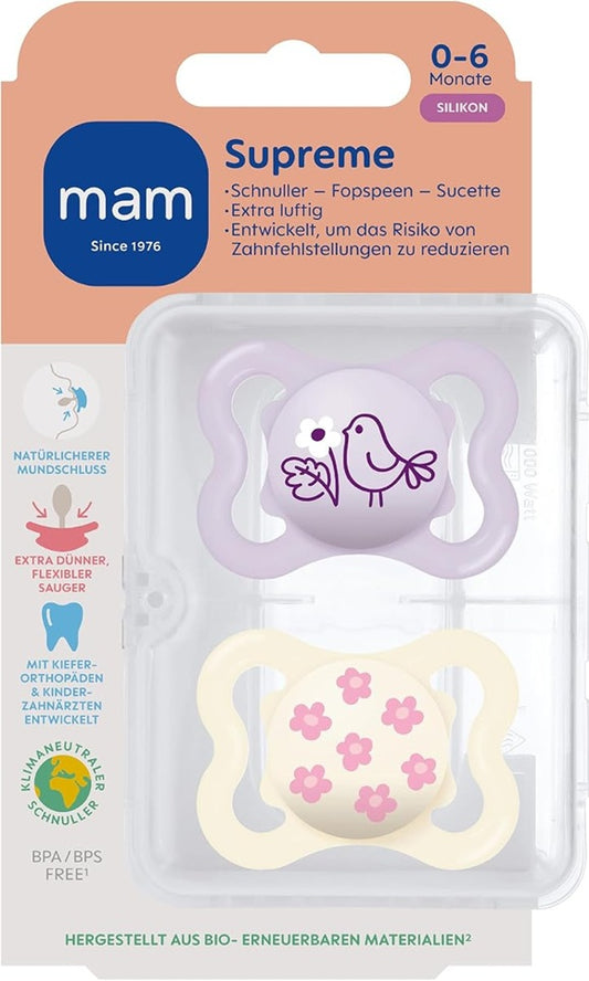 MAM Supreme Silikonschnuller 0-6 Monate x2