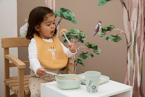 STERNTALER bavoir en silicone avec poche, réglable, SANS BPA