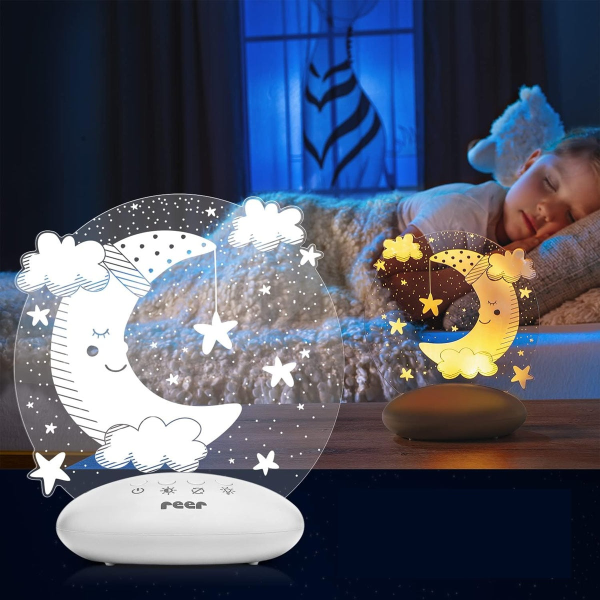 REER ColourLumy lampka nocna LED 5 kolorów KSIĘŻYC