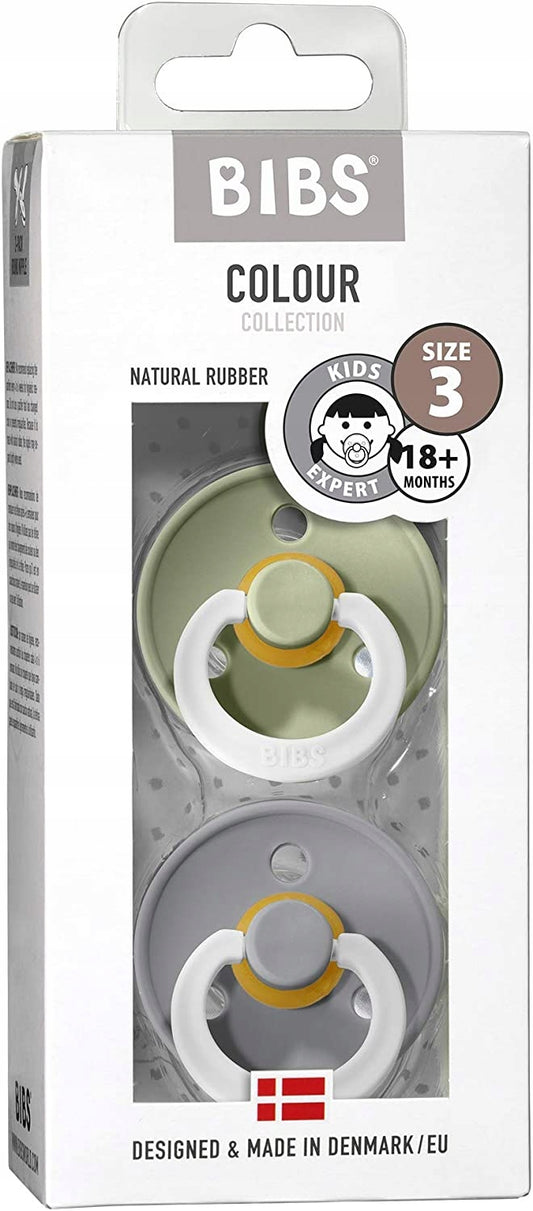 BIBS COLOUR GLOW uklidňující dudlíky 2pack kaučuk 18 měsíců+ SVÍTÍCÍ
