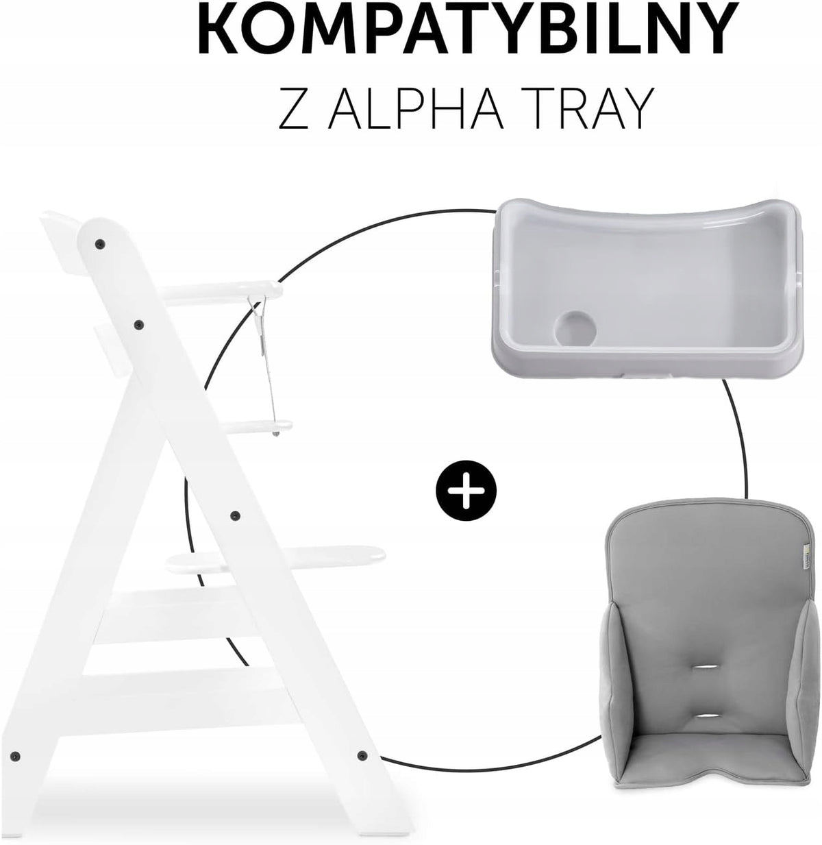 HAUCK Cosy Comfort do Hauck Alpha+ wkładka zmniejszająca reduktor, kompatybilny z Alpha Tray, szary