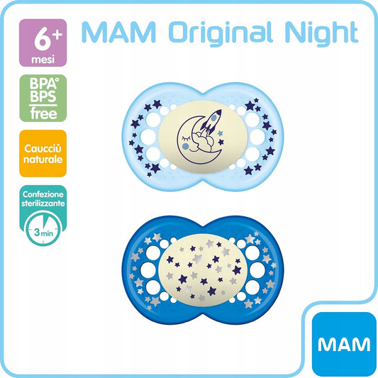 MAM ORIGINAL NIGHT smoczek uspokajający x2 6m+ LATEKS – zdjęcie produktu 2