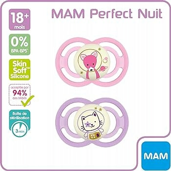 MAM Perfect Night soothers.orthodontic pacifiers