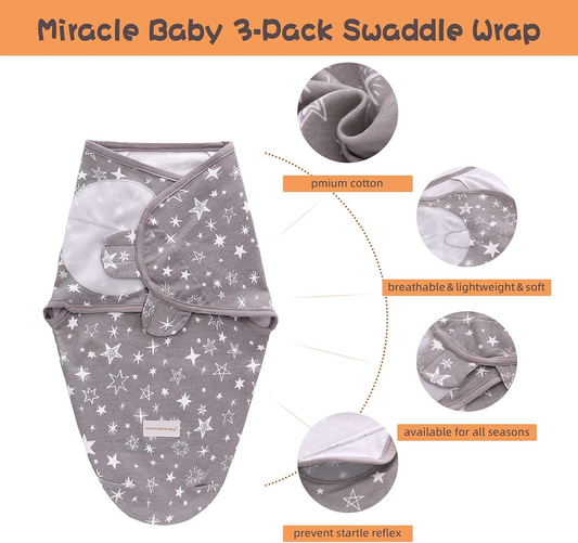 MIRACLE BABY povijalna spalna vreča 0-3 mesece x3