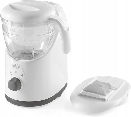 CHICCO Easy Meal 4w1 robot kuchenny 1550 ml biały z szatkownicą i pojemnikami do gotowania