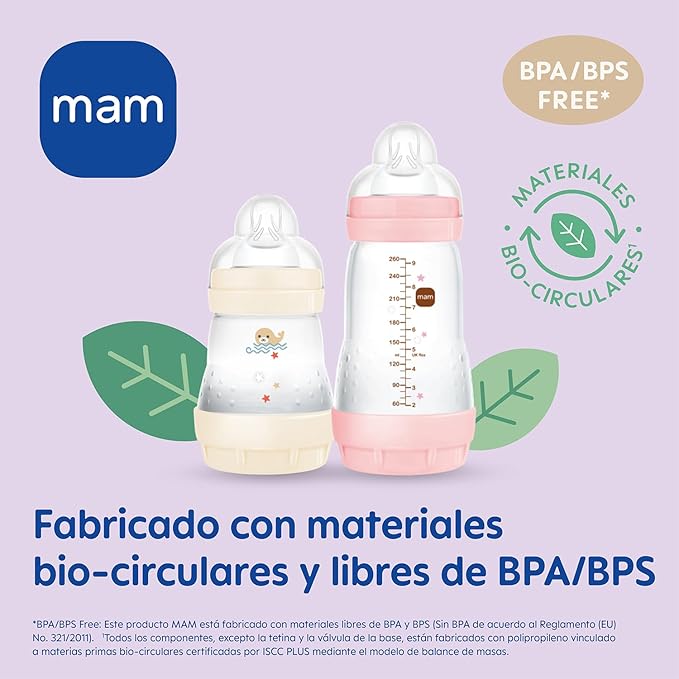 MAM Easy Start kólikaellenes cumisüveg 260 ml, 2 hónapos kortól, 2 db