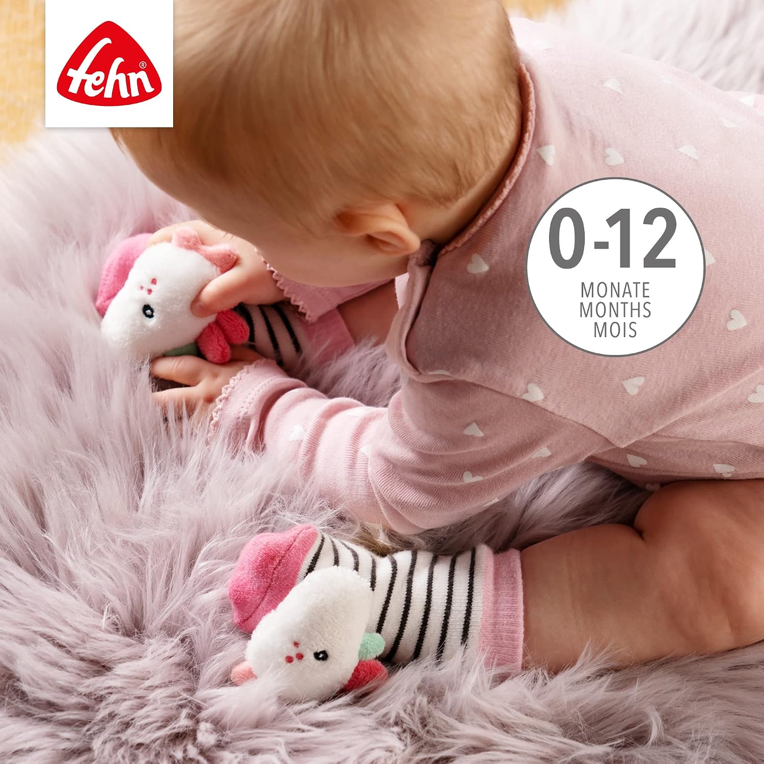 rattle in each sock for additional sensory stimulation, soft material ensuring comfort and ease of wear