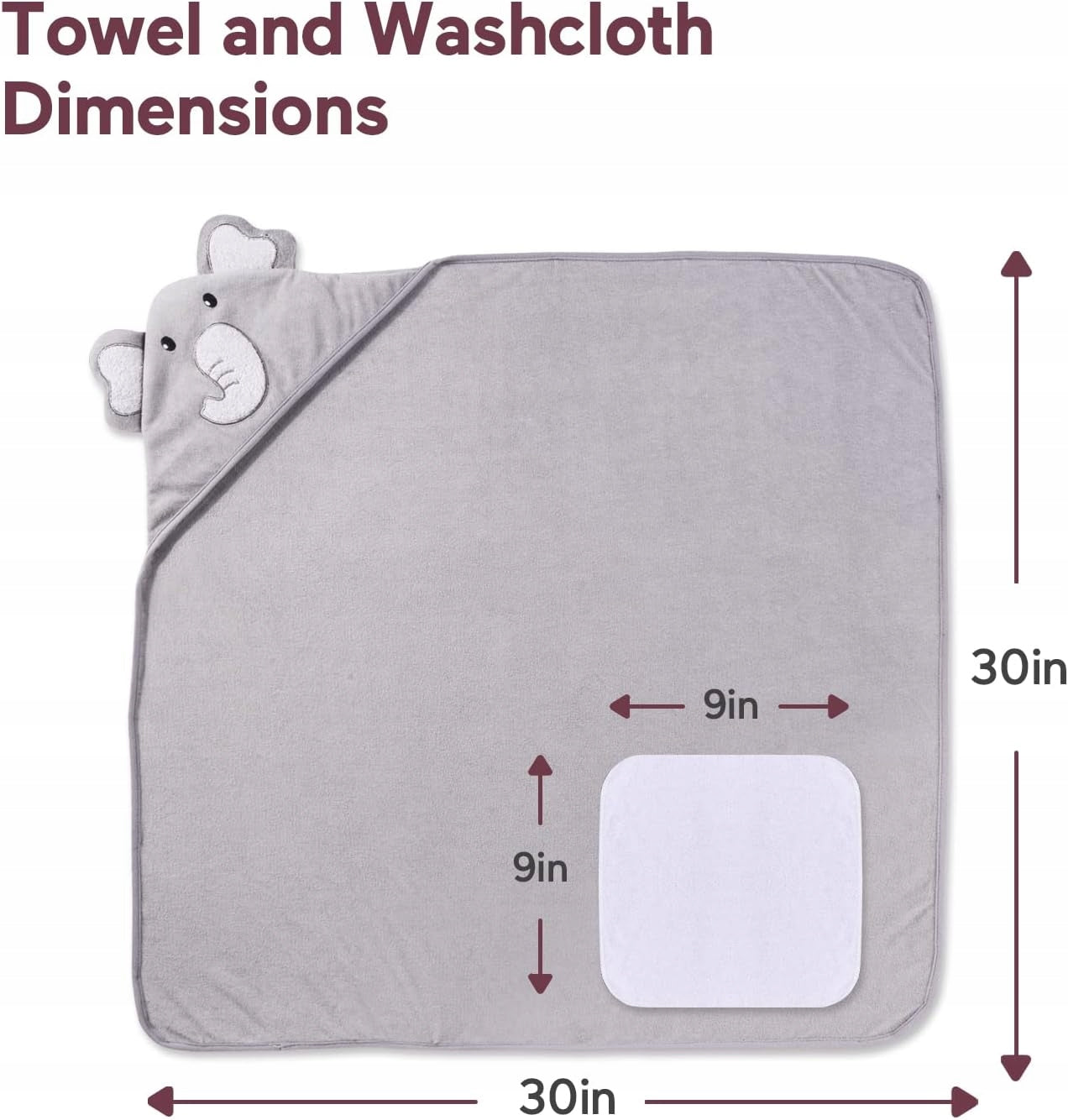 MOMCOZY kapucnis törölköző x2 76x76 +6 db 24x24-es mosdókendő