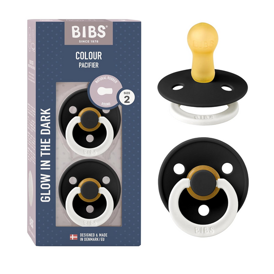 BIBS COLOUR GLOW cumlíky 2 ks kaučuk 6 mesiacov+ SVETIELKUJÚCE