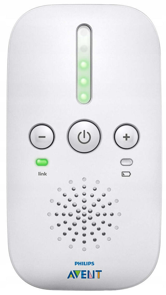 PHILIPS AVENT SCD503 niania elektroniczna DECT, biało-niebieska jednostka rodzica z regulacją głośności