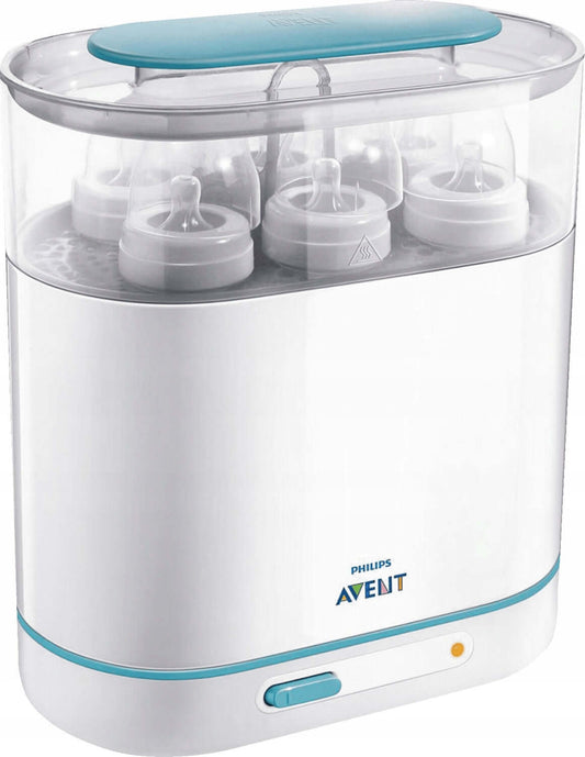 PHILIPS AVENT elektryczny sterylizator parowy 3w1, biało-turkusowy do butelek dla niemowląt