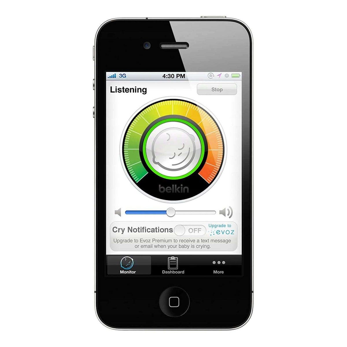BELKIN WeMo Baby niania elektroniczna do iOS, monitorowanie dziecka na iPhone z alarmem płaczu