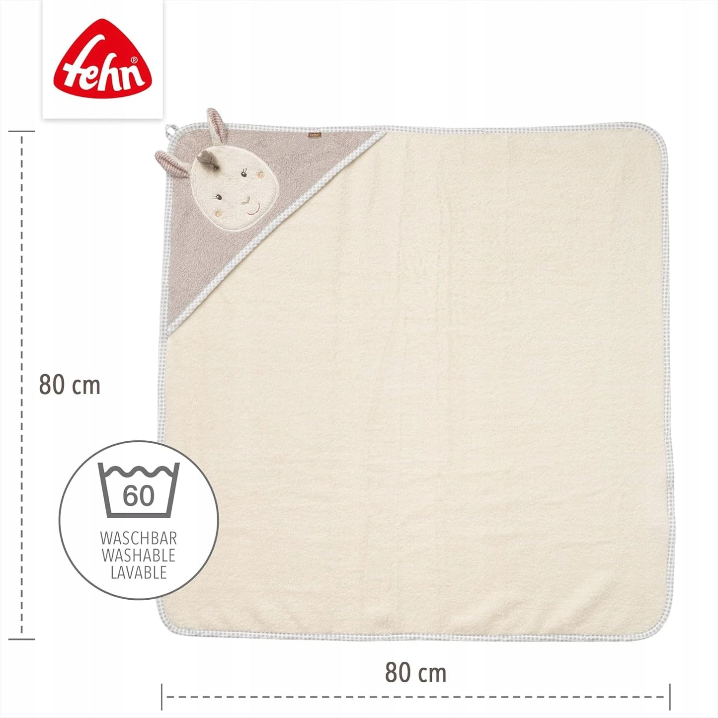 FEHN Peru RĘCZNIK Z KAPTUREM 80x80 cm