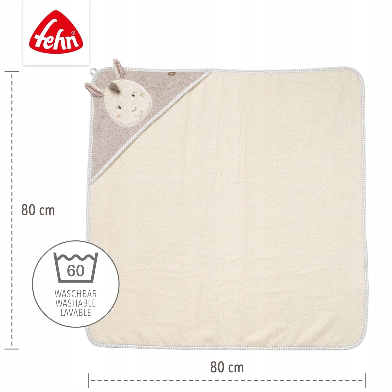 FEHN Peru RĘCZNIK Z KAPTUREM 80x80 cm