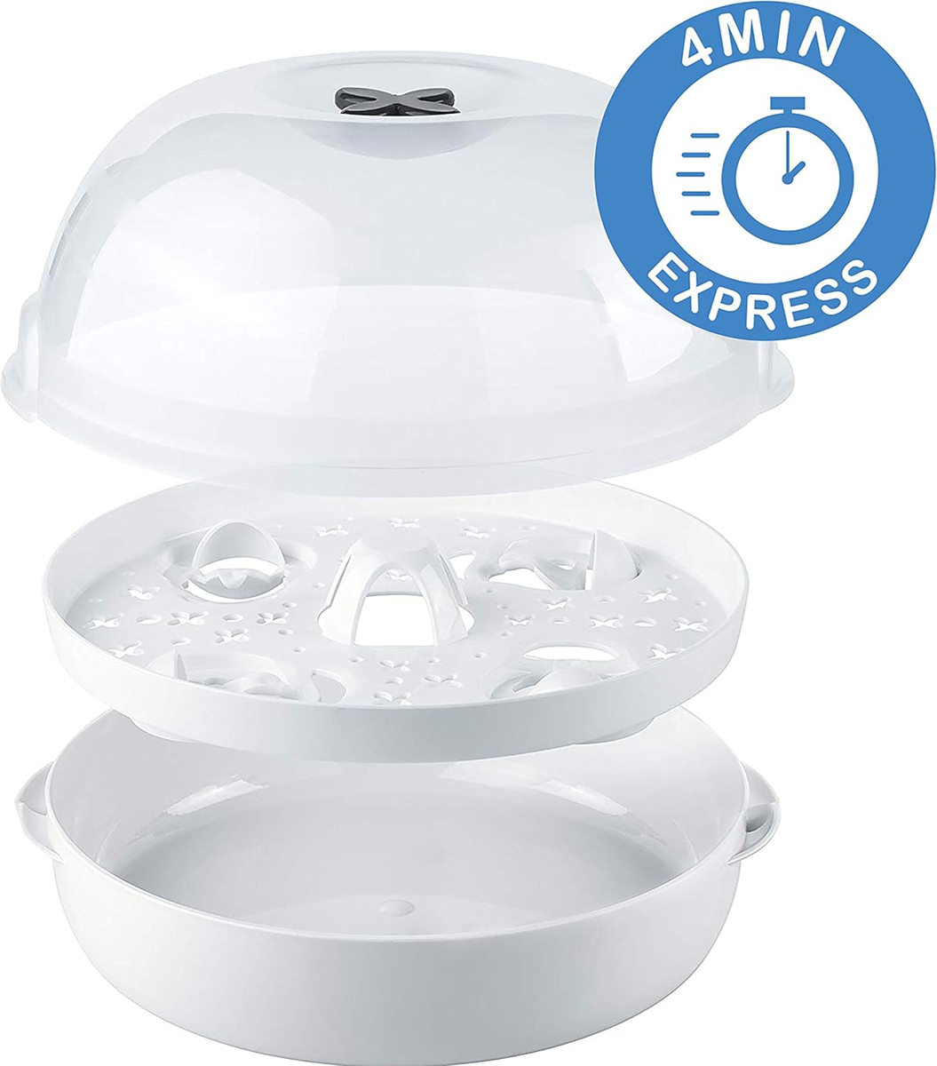 Sterilizator cu microunde TIGEX Express pentru 5 biberoane și accesorii, 4 minute