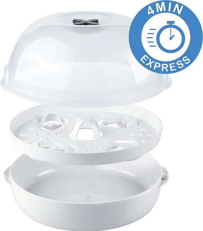 Sterilizator cu microunde TIGEX Express pentru 5 biberoane și accesorii, 4 minute