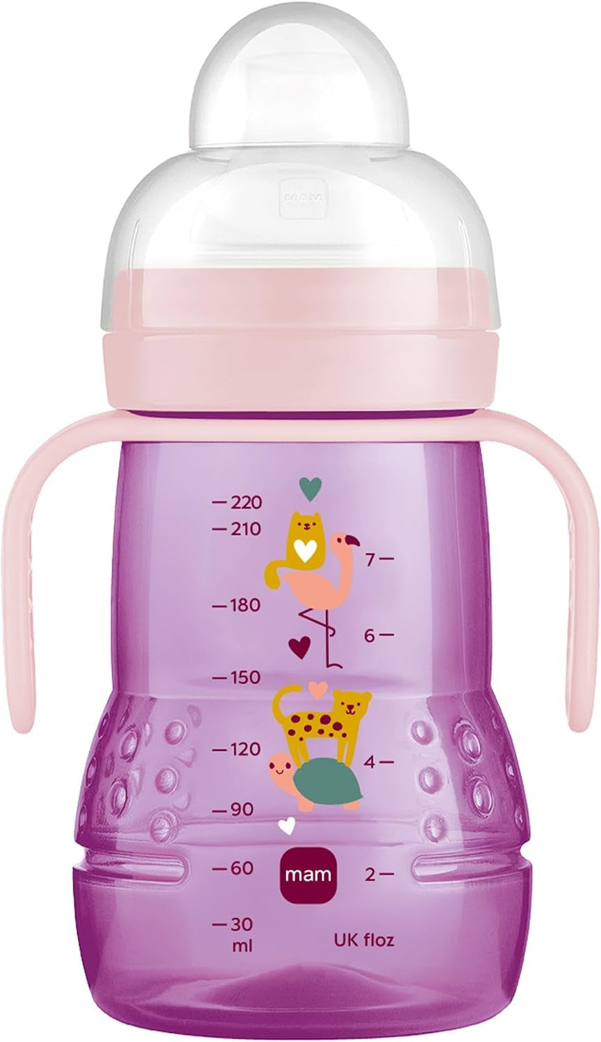 MAM Trainer+ cană anti-vărsare 220 ml cu 2 muștiucuri, 4 m+