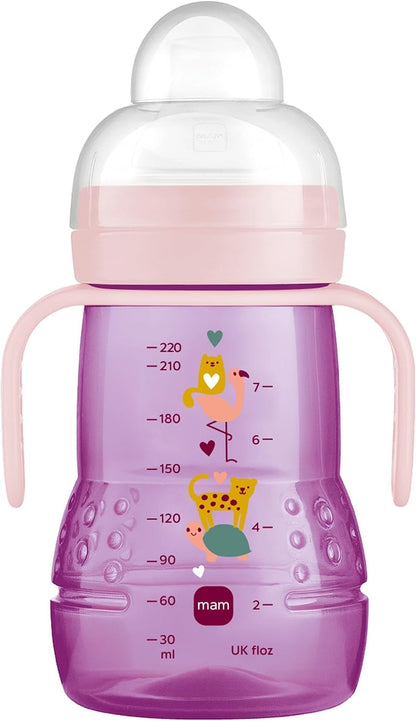 MAM Trainer+ cană anti-vărsare 220 ml cu 2 muștiucuri, 4 m+