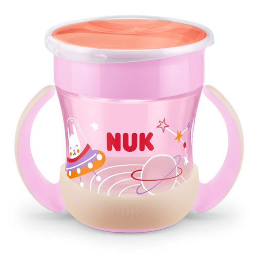 NUK Mini Magic Cup 360°-os csőrös pohár, 160 ml, 6 hónapos kortól, sötétben világító