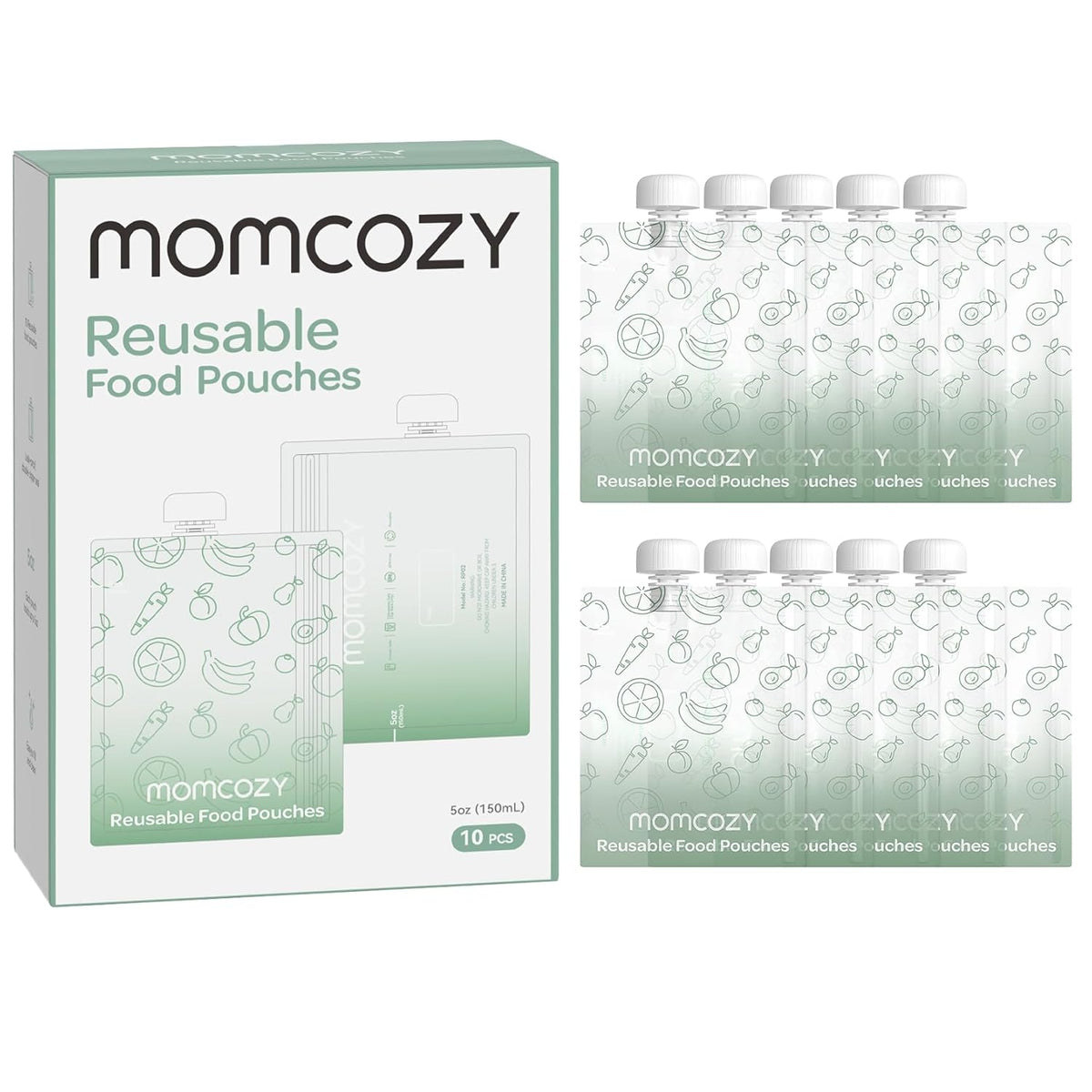 MOMCOZY Beutel Püree Quetschbeutel 10 Stück 200ml