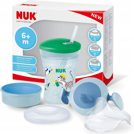 Set NUK pentru învățarea băutului cană + 3 tetine