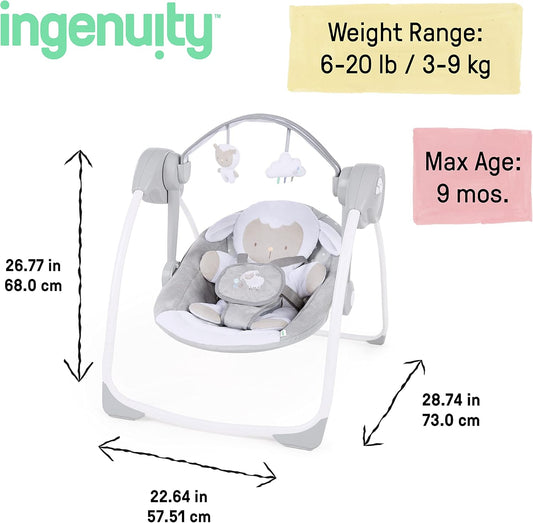 INGENUITY Comfort2GO lehátko ZVUKY VIBRACE Cuddle Lamb