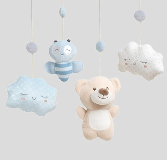 INTERBABY Musik-Mobile für das Babybett BÄREN und WOLKEN