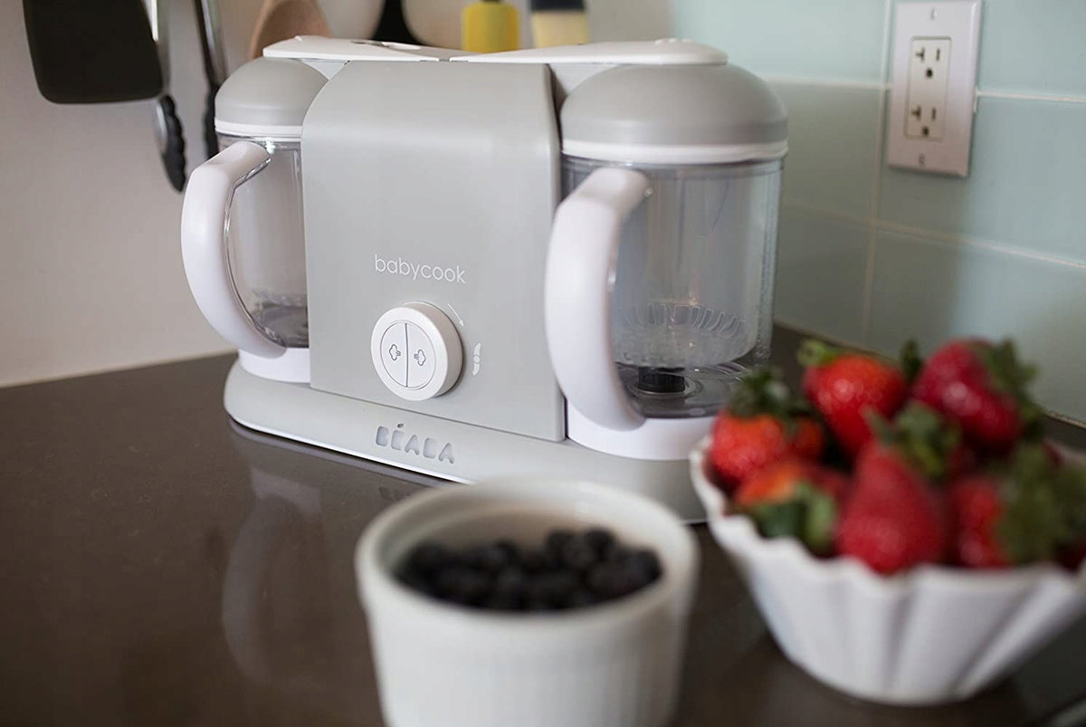 BEABA Babycook Duo ROBOT KUCHENNY 4 w 1 2200 ml, szary, parowar i mikser z dwoma pojemnikami