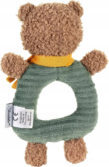 STERNTALER bavlnené hryzadlo s hrkálkou MEDVEĎ BEN, 17 cm