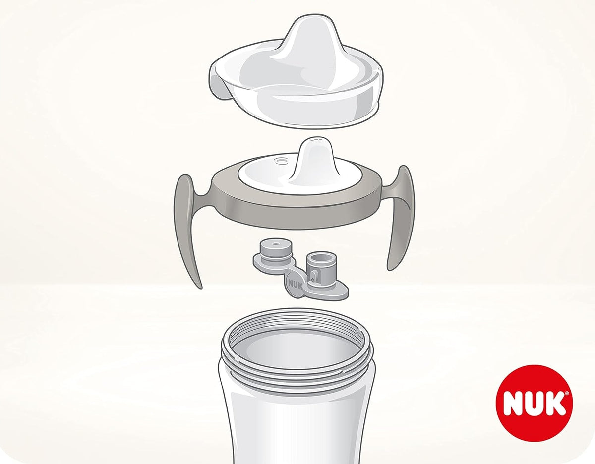 NUK Mini Trainer Cup KUBEK NIEKAPEK żaba 6 m+ 160 ml, kubek treningowy z ustnikiem i uchwytami