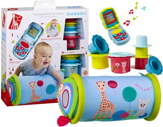 SOPHIE LA GIRAFE geschenkset telefoonrol bekers 10-delig