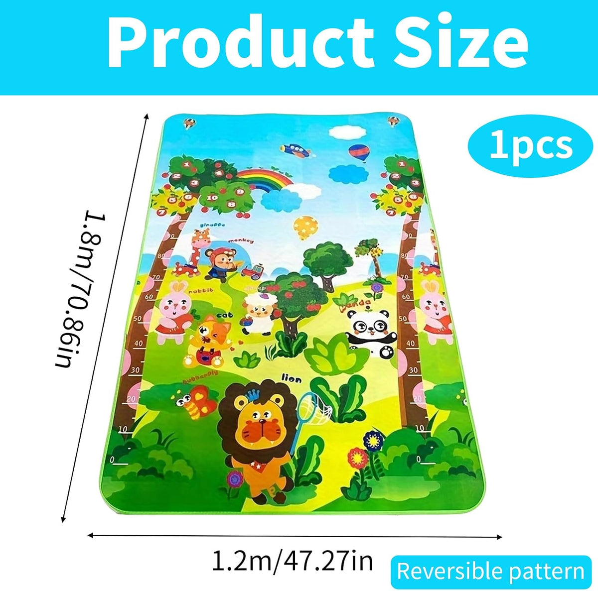 LUVDECO πτυσσόμενο χαλάκι μπουσουλήματος 120x180cm