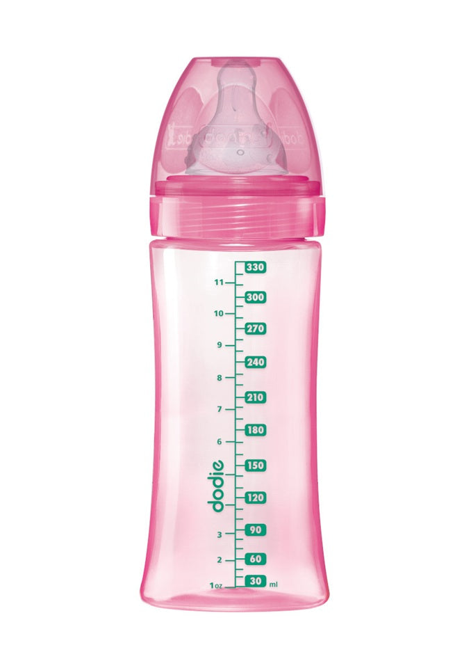 Biberon DODIE de 330 ml, tetină cu debit rapid 3, 6 luni+
