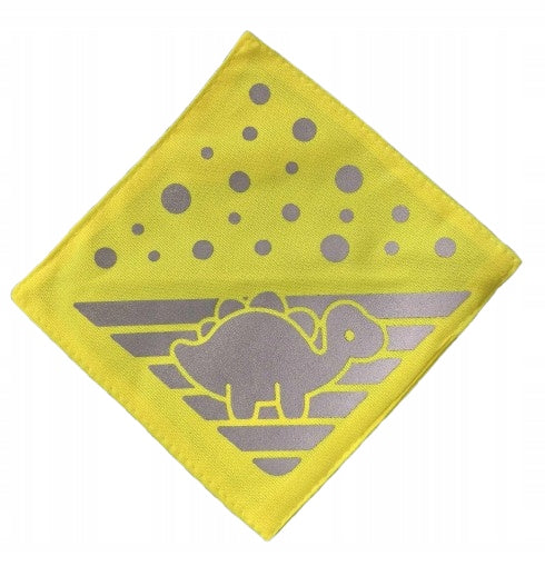 VELOTA odblaski na rzep do wózka 12 x 12 cm 4 sztuki DINOZAUR