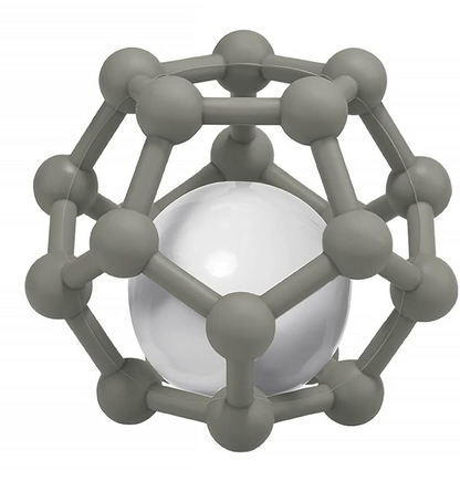 MCGMITT Teether Ball silikónové hryzadlo s hrkálkou 8,5 x 10 cm