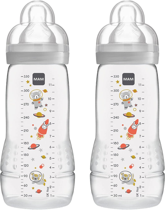 MAM Easy Active zestaw butelek 330 ml 4 m+ smoczek 2 KOSMOS