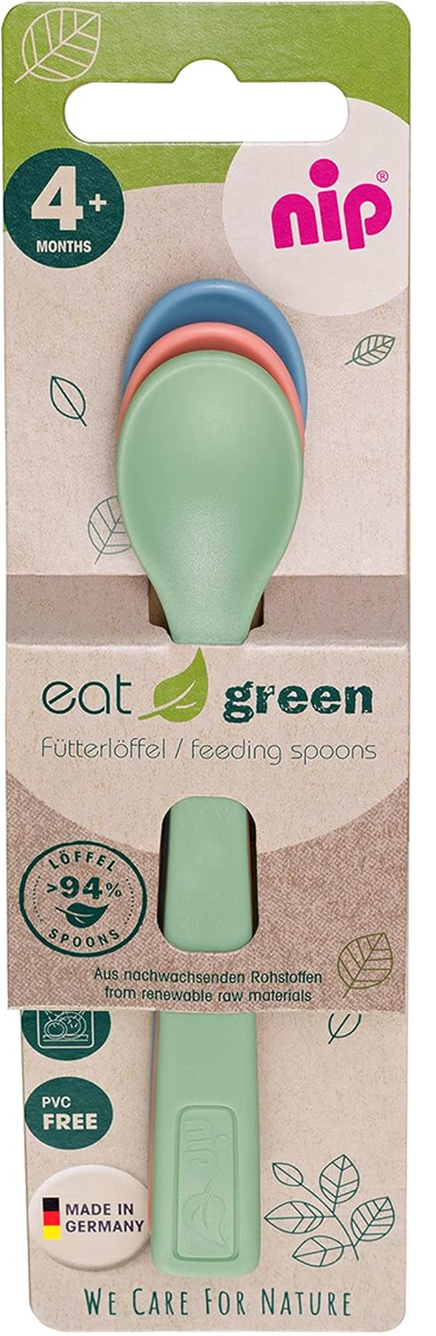 NIP Eat Green zestaw łyżeczek 3 sztuki 14 cm 4 m+ – zdjęcie produktu 2