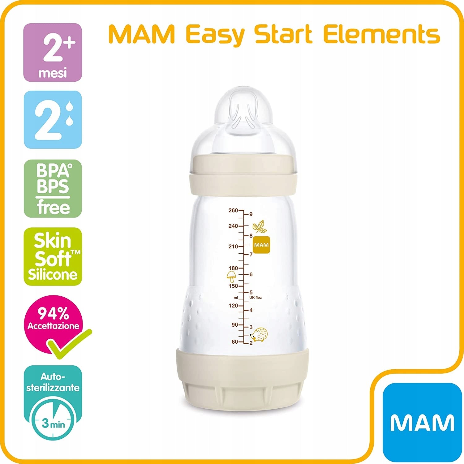 Biberon anticolici MAM Easy Start, 260 ml, 2 luni+