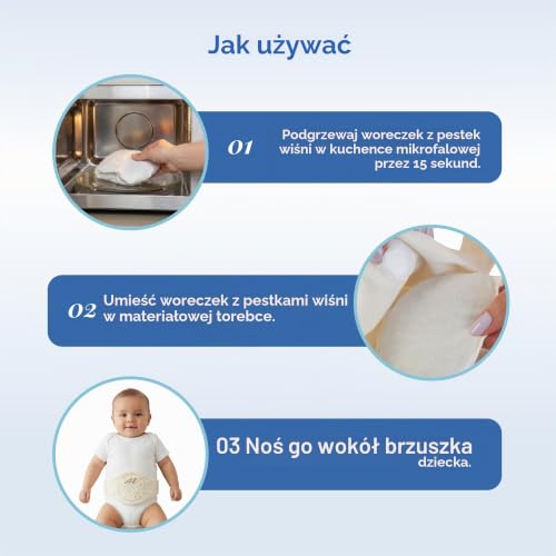 BABYJEM pás s termoforom z čerešňových kôstok biely