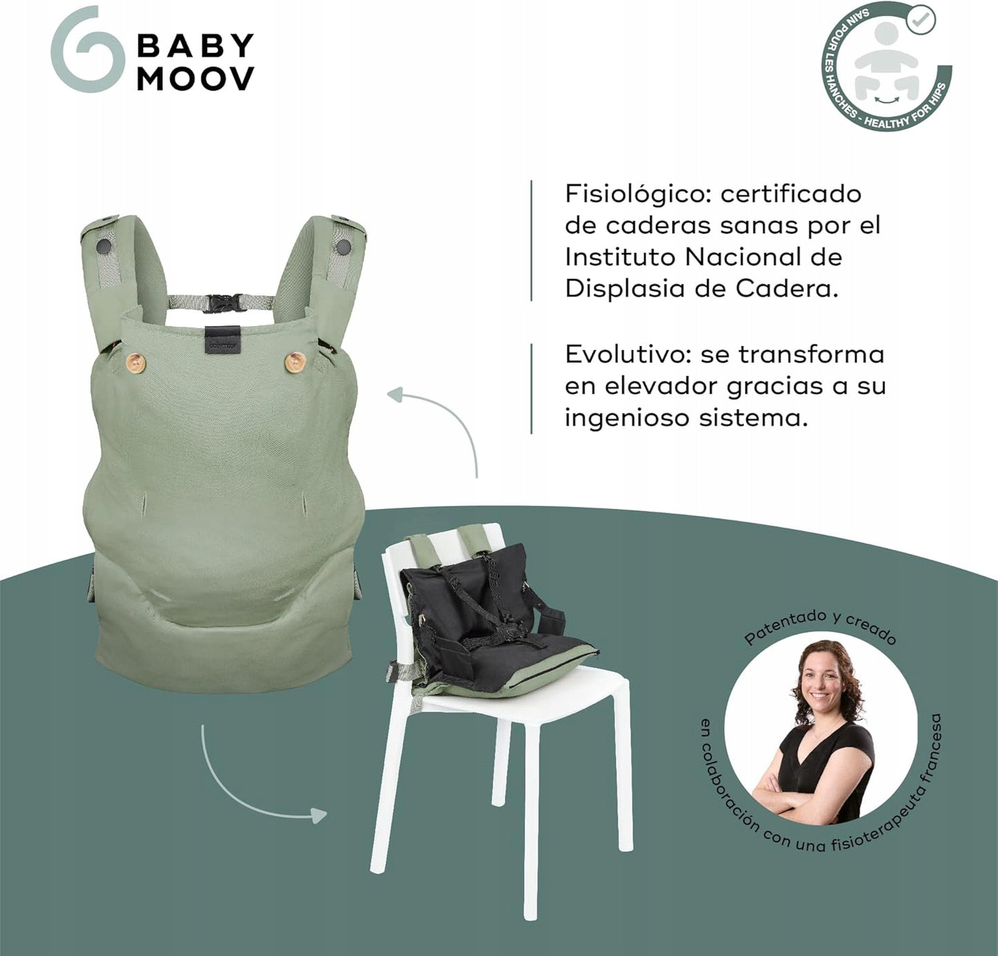 BABYMOOV MOOV&BOOST ergonomický nosič, zvýšenie 2 v 1