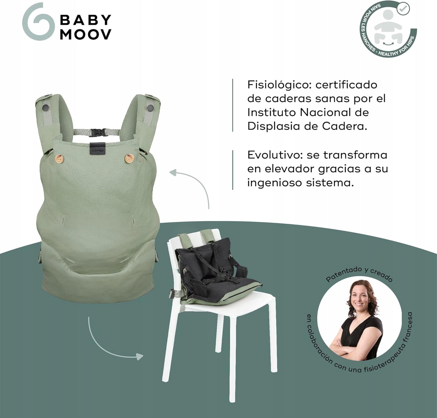 BABYMOOV MOOV&BOOST ergonomický nosič, zvýšenie 2 v 1