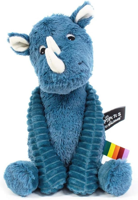 LES DEGLINGOS Ptipotos zachte knuffel NEUSHOORN 34 cm
