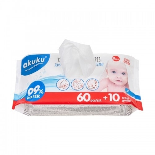 AKUKU chusteczki nawilżane wodą x70