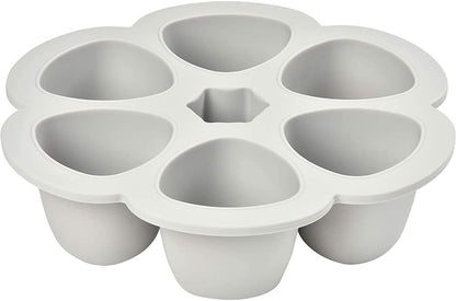 BEABA foremka na żywność silikonowa 6x 90ml, 6-komorowy pojemnik z pokrywką do mrożenia i piekarnika