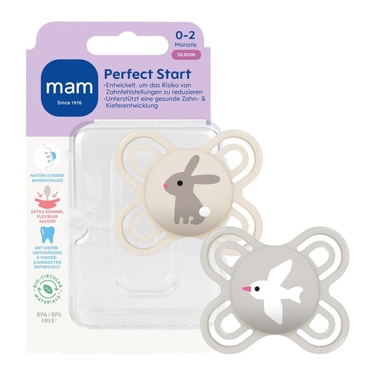 MAM Perfect Start smoczek uspokajający silikonowy 0-2m x2 – zdjęcie produktu 2