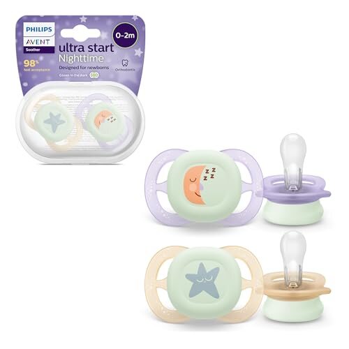 Philips Avent Ultra Start Night smoczek dla noworodka x2