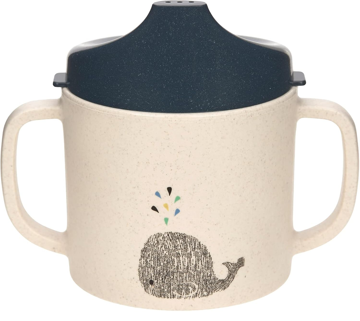 LASSIG Sippy Cup Little Water Whale pohár s náustkom 150 ml 6 m+