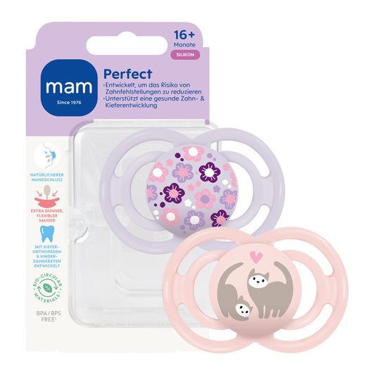 MAM Perfect smoczek uspokajający silikonowy 16m+ x2